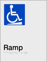 Accessible Ramp Braille Sign