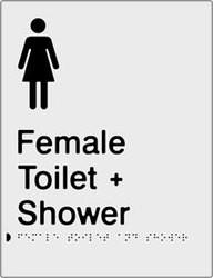 Female Toilet And Shower Braille Sign