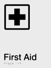 First Aid Braille & tactile sign