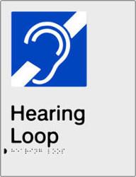 Hearing Loop Braille & tactile sign