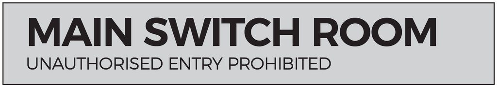 Main Switch Room Sign