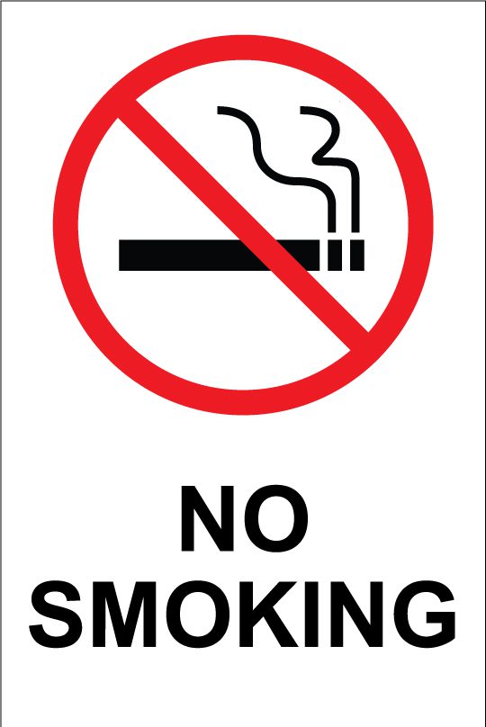 NO SMOKING TEXT SIGN