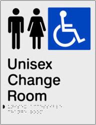 Unisex Accessible Change Room Braille Sign