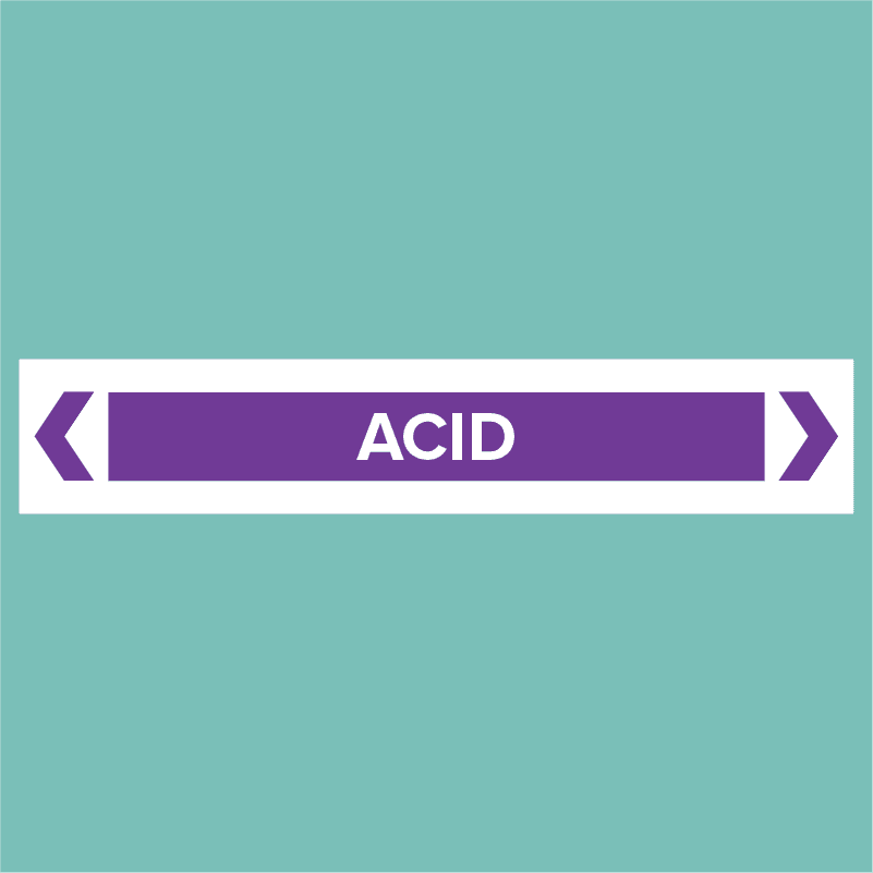 Pipe Label Acid Statutory Signs